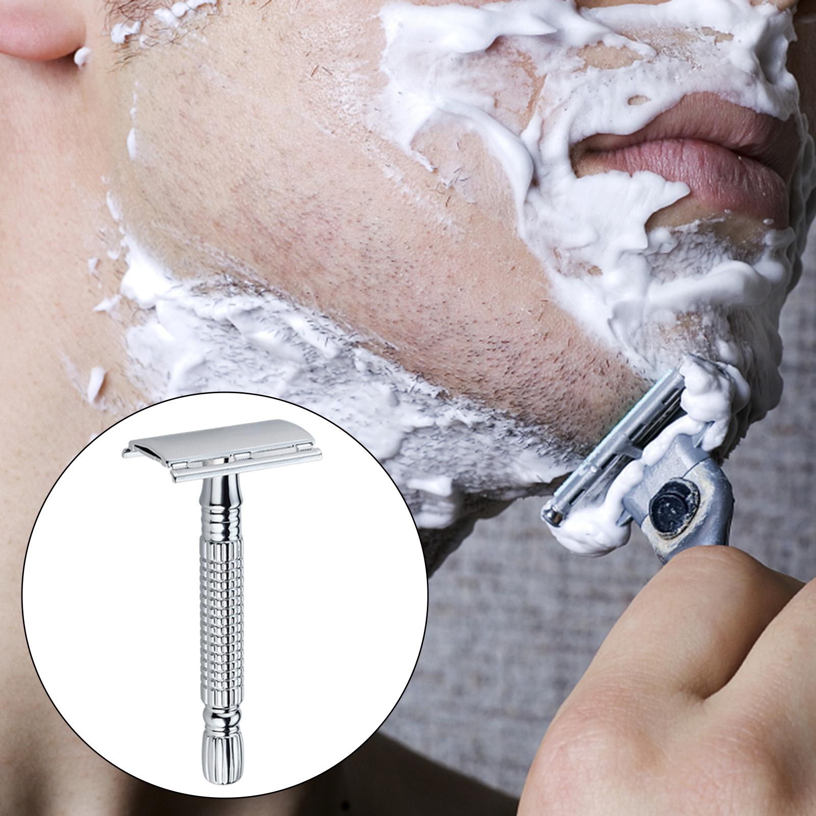 Double Edge Safety Razor Manual Shaver Rust-Proof Stainless Steel Blade Zinc Alloy Face Razor for Men Beard Shaving Women Travel