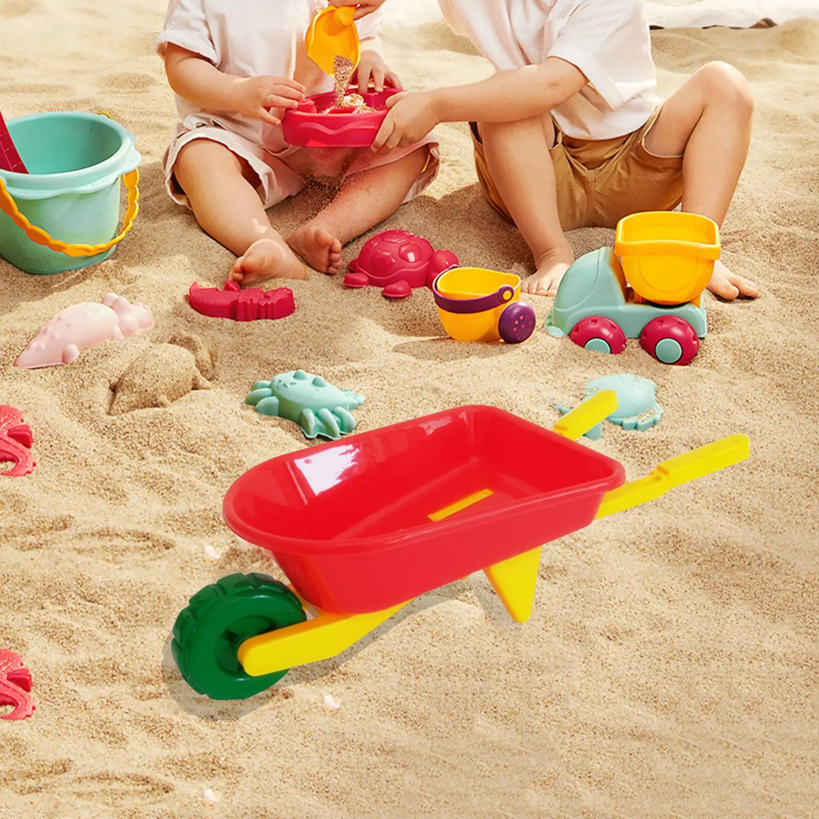 Sand Wheelbarrow Beach Toy for Sand, Snow, Plant Transfer, Kids Gardening Wagon