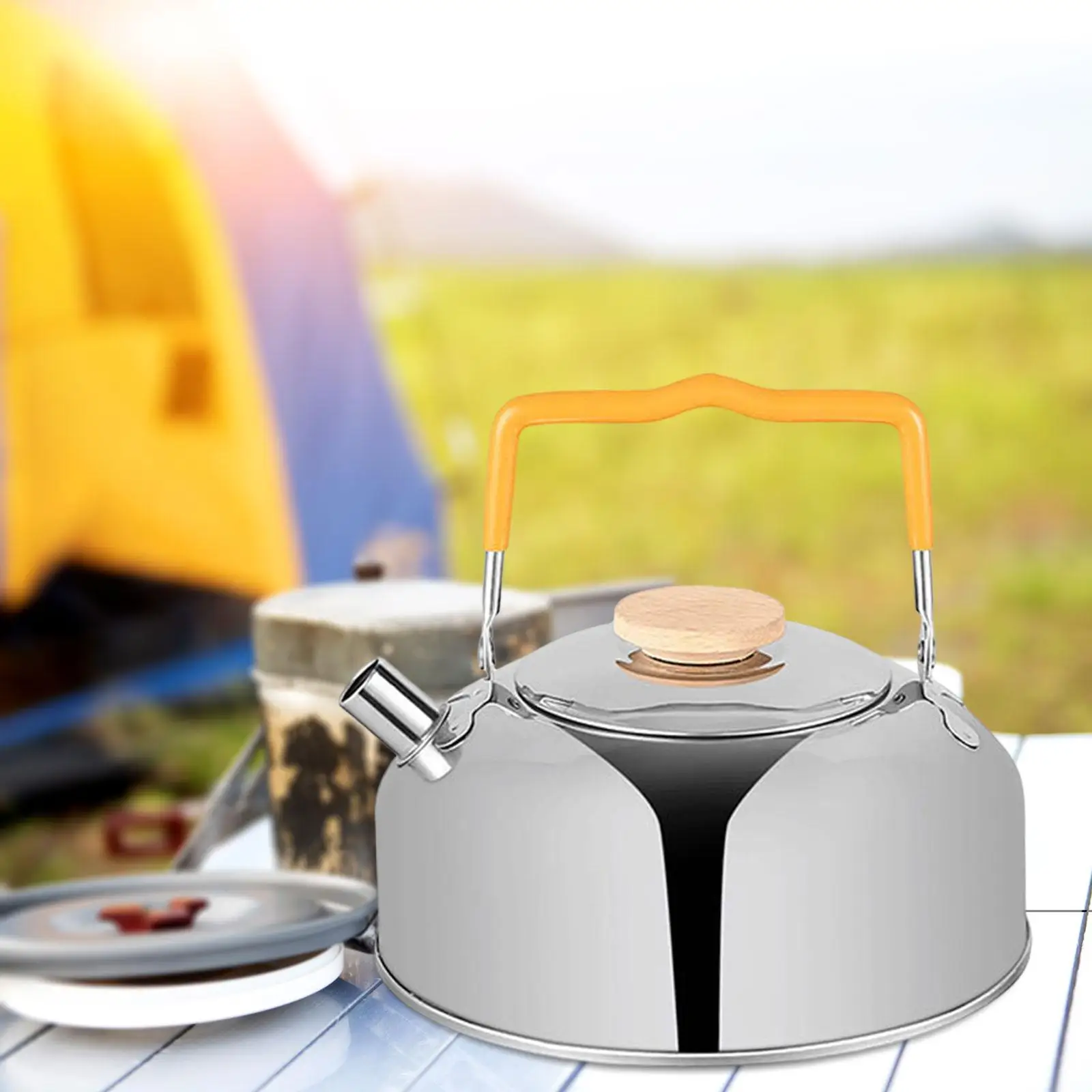 Water Boiler Teapot Coffee Pot Teakettle 1L Camping Water Kettle Lightweight for Campfire Cooking Kitchen Travel Hiking