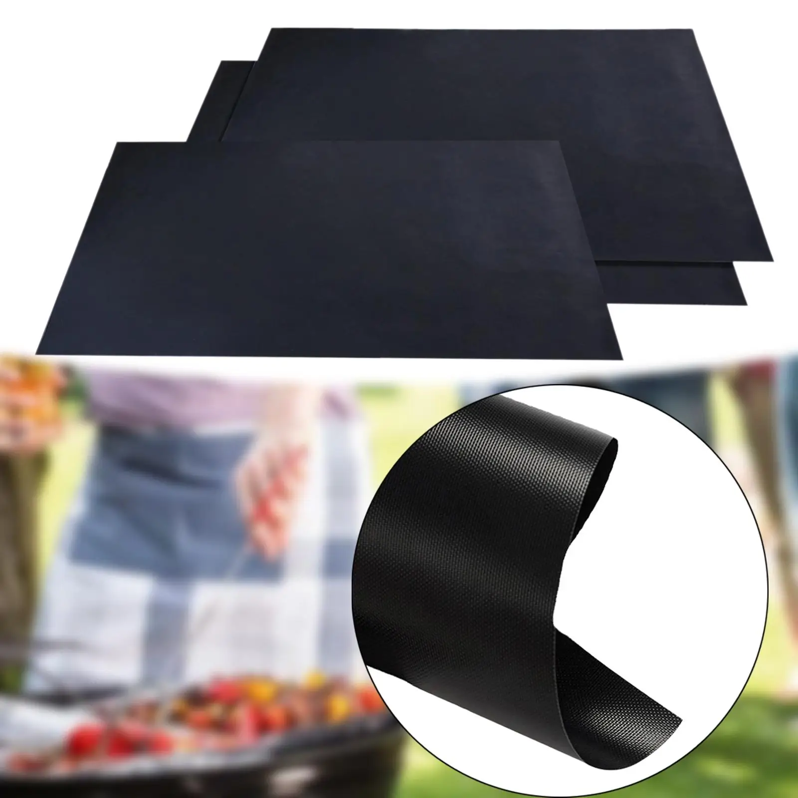 3Pcs Nonstick Baking Sheet Cookie Sheets Reusable Pastry Mat Heat Resistant Oven Liner for Park Outdoor Kitchen Camping Cooking