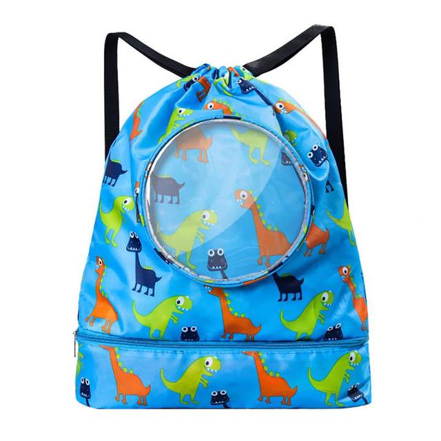 Sac De Sport VASCHY Pour Enfants, Sac De Voyage Résistant à L'eau, Sac De Week-end, Compartiment à Chaussures, Poche Humide Pour Garçons Et Filles, Dinosaure Vert