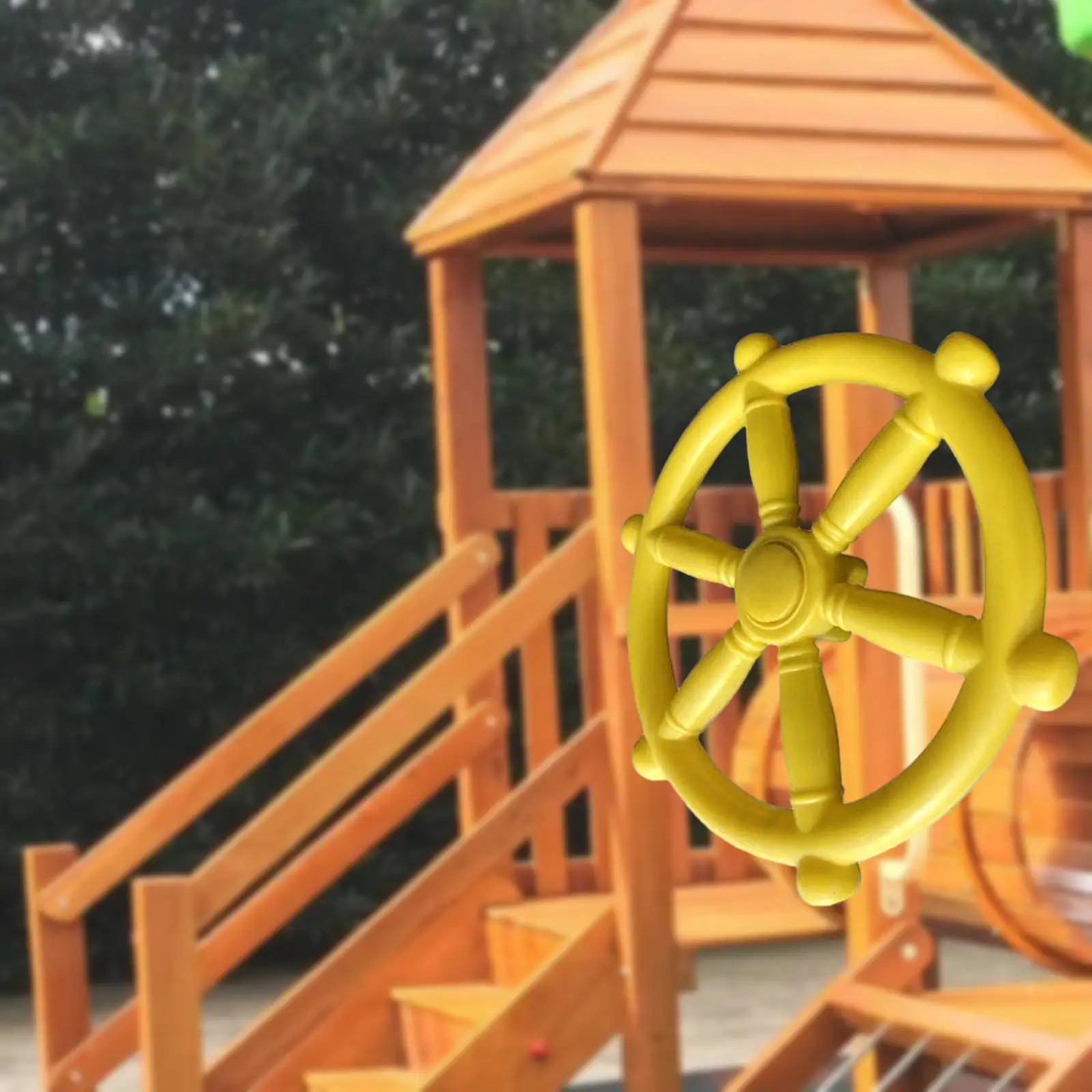 Pirate Ship Wheel Backyard Playset Equipment Kids Steering Wheel Toy Amusement Garden Playhouse Tree House Outdoor