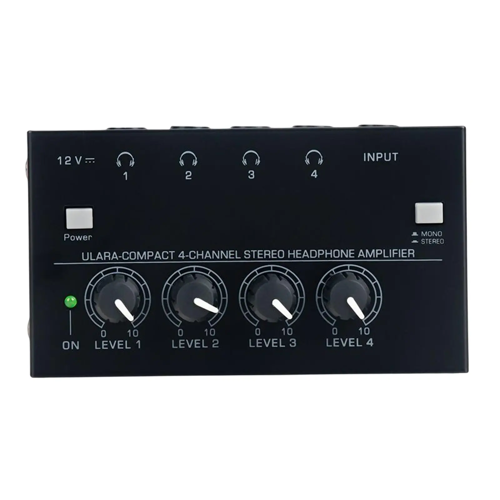 stereo Headphone Amplifier Stereo Audio Amplifier 4 Channels Headphone Splitter Amplifier for Studio and Stage