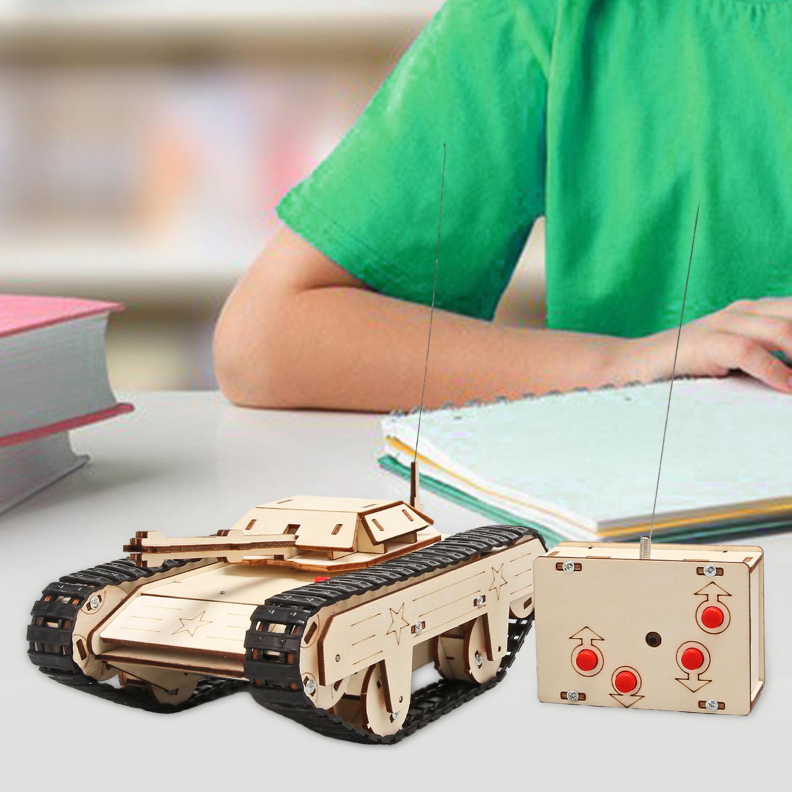 Assembly 3D Puzzles Educational Toy Electric Motor Building Project for Kids Tank Model Kits for Boy Girls Kids Birthday Gift