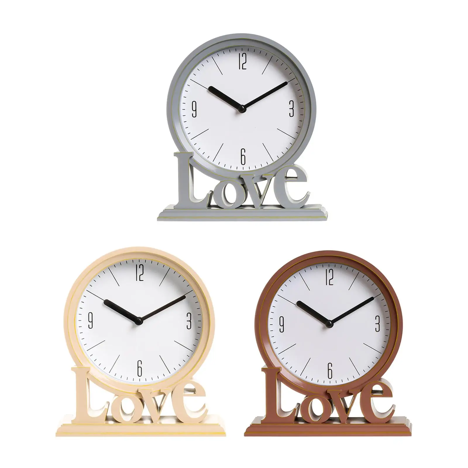 Romantic Love Letter Table Clock Silent Decoration Measure 7x2x8inch Elegant