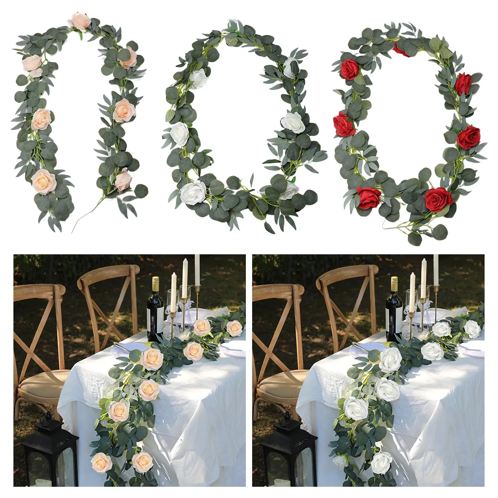 Artificial Eucalyptus Garland Faux Vine for Ceremony Wedding Arch Door Arrangement