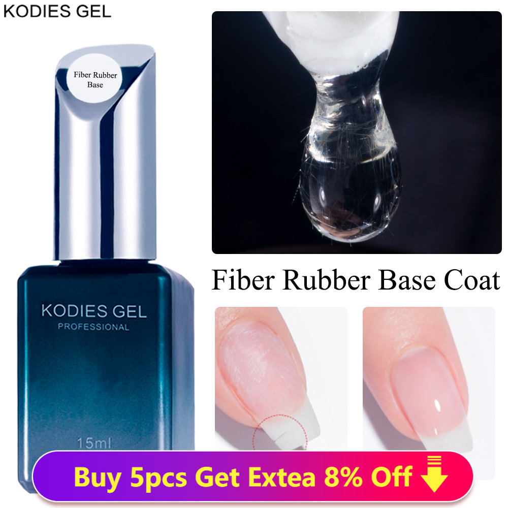 Best of KODIES GEL Fiber Base Coat Fiberglass For Nails Gel Polish UV Semi Permanent Repair Fix Crack Nail Rubber Base Gel Strengthener Reviews & Tips