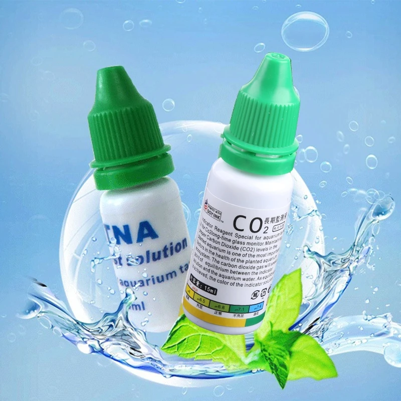 CO2 Drop Glass Checker Aquarium Carbon Dioxide Monitor CO2 Indicator with PH Solution for Planted Fish Tank Aquariums