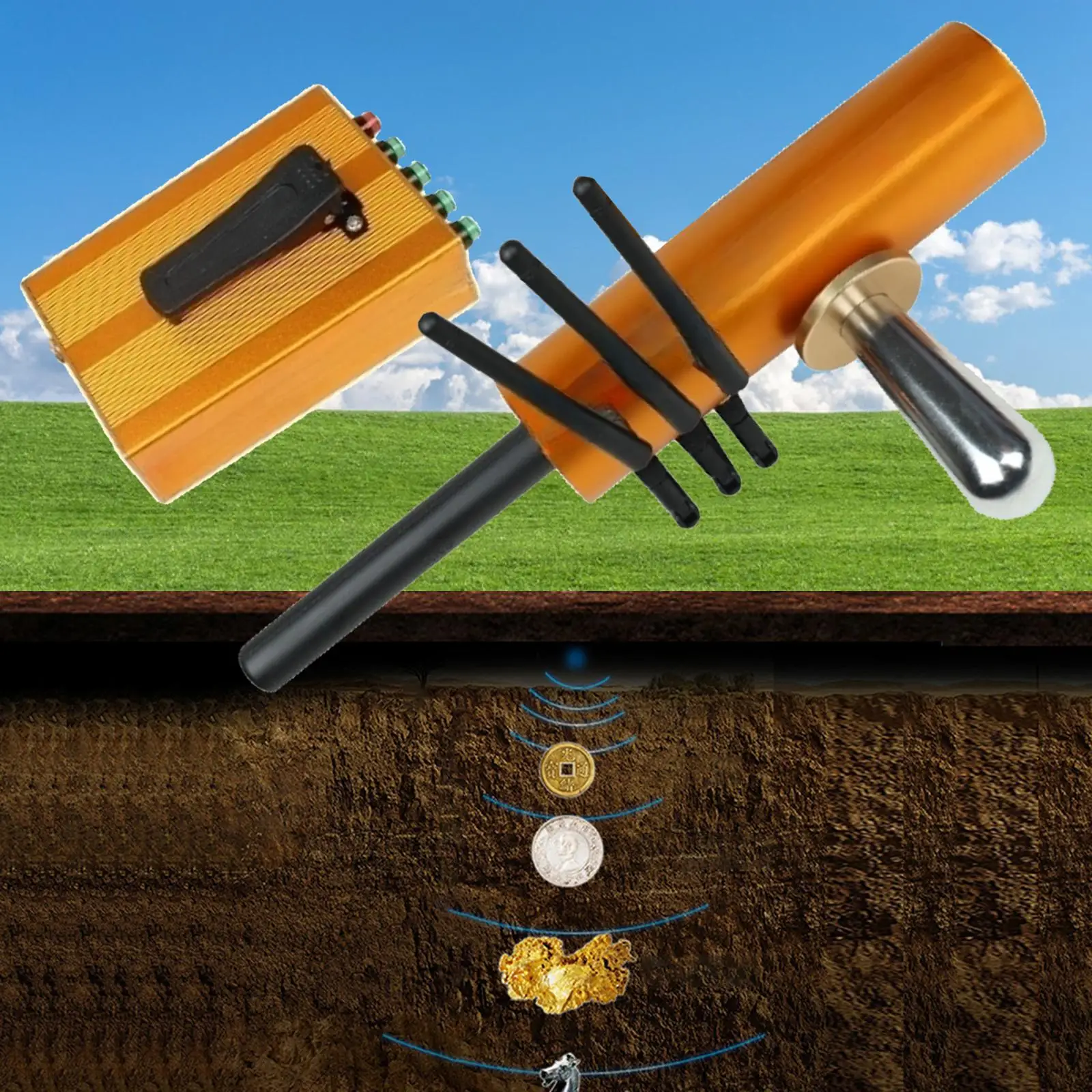 Handheld Metal Detector Lightweight High Precision Metal Detector for Underground Gold Digger Tracker Coin Copper