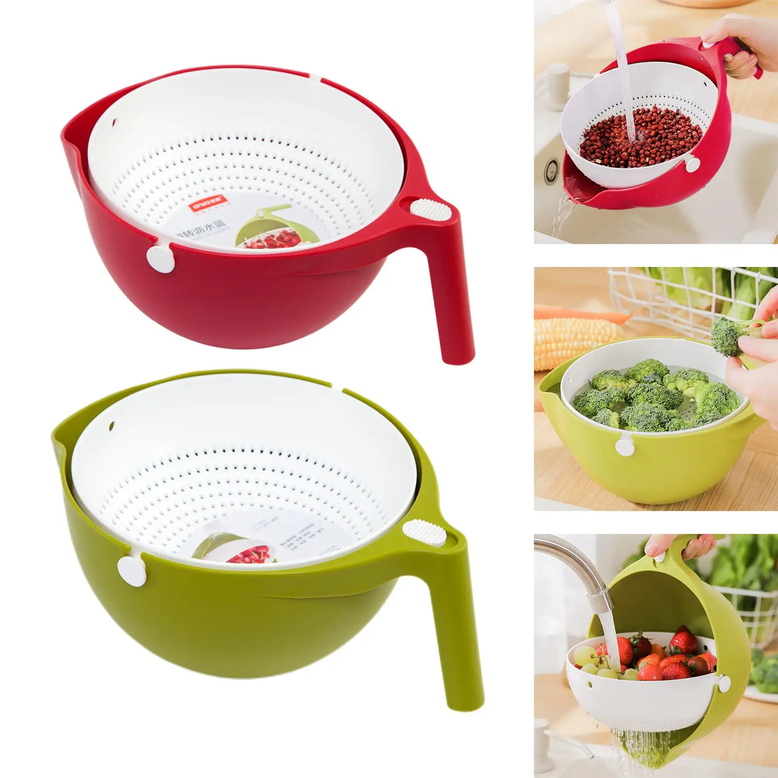 Drain Colander Vegetable Washing Basket Sifters for Fruits Meat Grapes