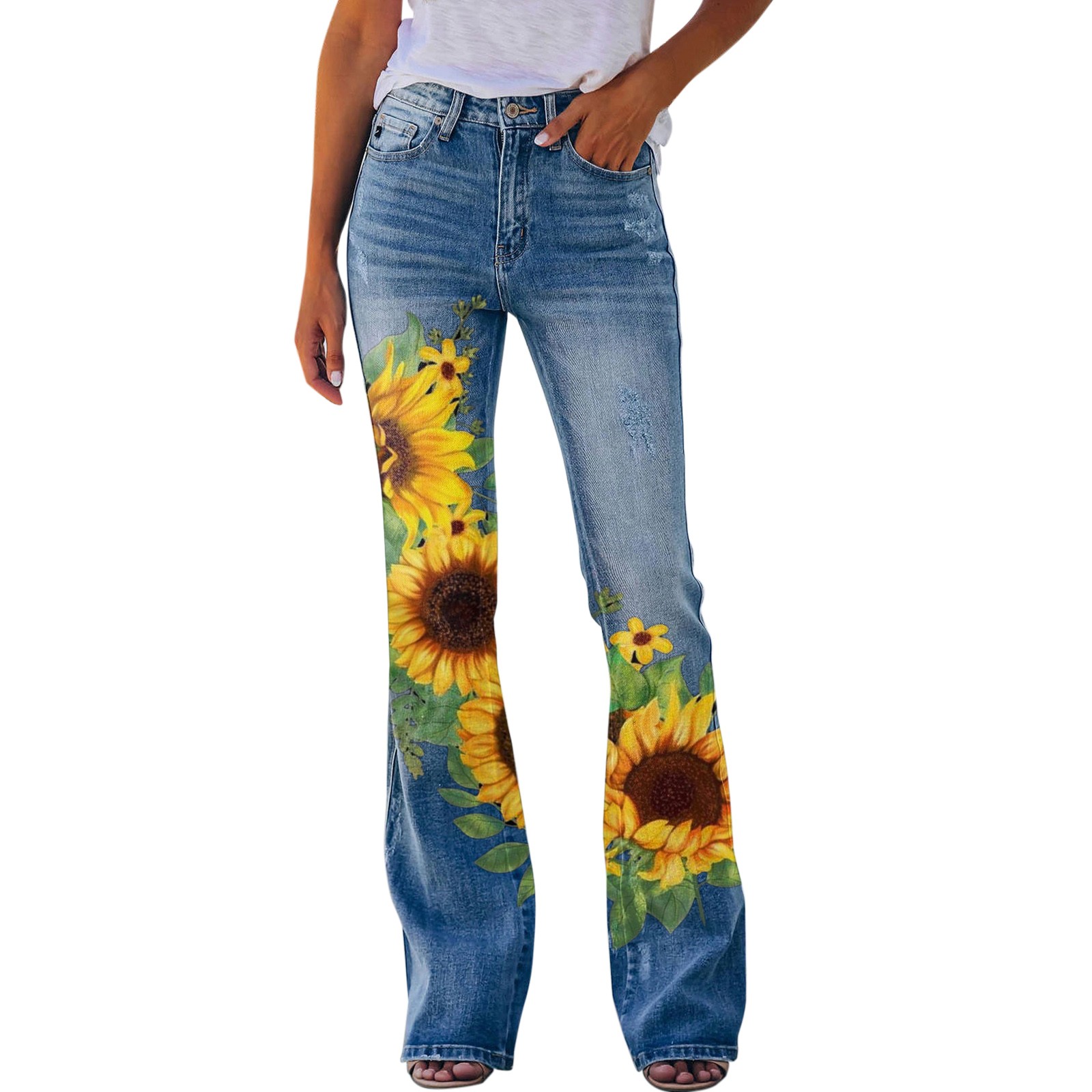 Title 3, Summer Women Cargo Pants High Waist Jeans Print...