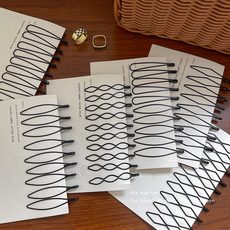 12/24 Stück Metallspangen Unsichtbare Welle Haarklammern Haarspangen Bobby Pins Wellenförmige Haarnadeln Haarspangen Damen Styling Zubehör Schwarz – Detail 1
