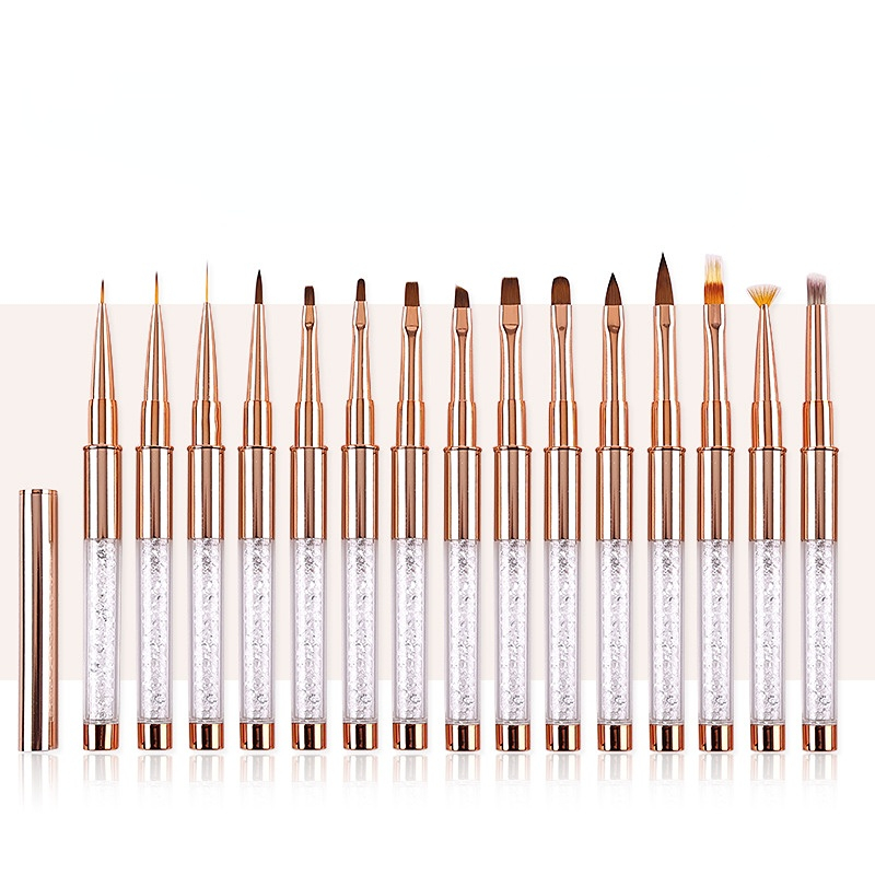 Best of 1Pcs Oval UV Gel Nail Brush Rhinestone Handle Professional Nail Art Tools Rose Gold 15 Sizes Nail Art Decorations Acrylic Brush Reviews & Tips