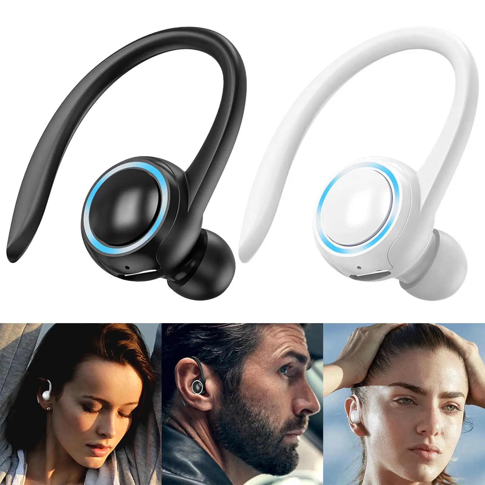 Sweatproof Wireless Bluetooth Headset Ear Hook In-Ear Earbuds Stereo Running