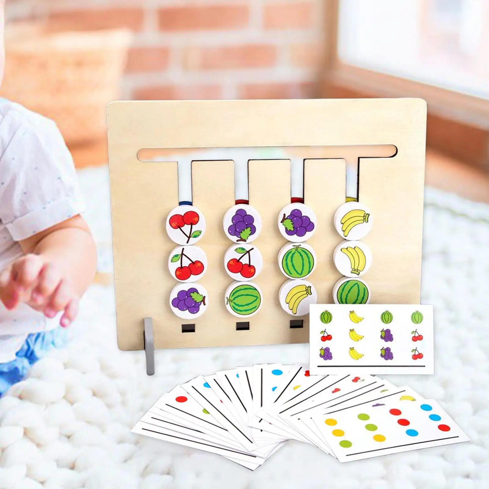 Kids Develop Brain Fruit Sorting Matching Toy Exercise Children Shape Recognition for 2 to 6 Age ,Easy to Carry