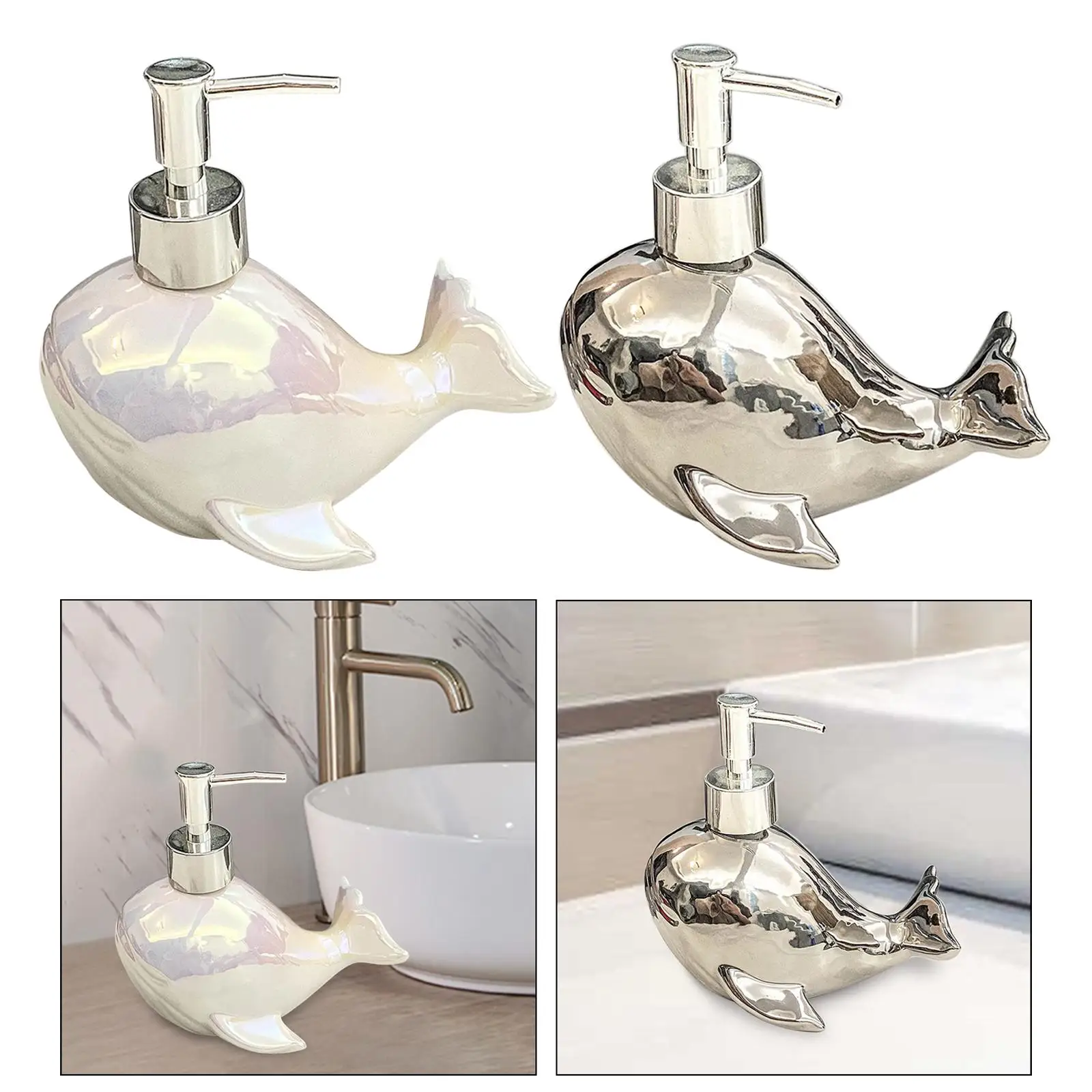 Ceramic Hand Soap Dispenser 400ml Modern Bathroom Lotion Dispensers Pump Bottles for Shop Countertop Conditioner