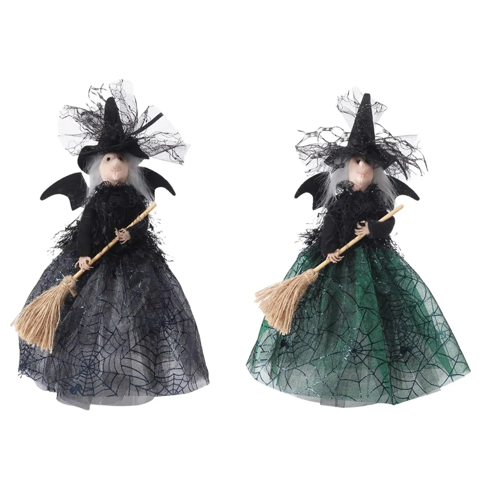 Cute Witch Collectible Dolls Photo Props Witch Figurines for Halloween Party Office