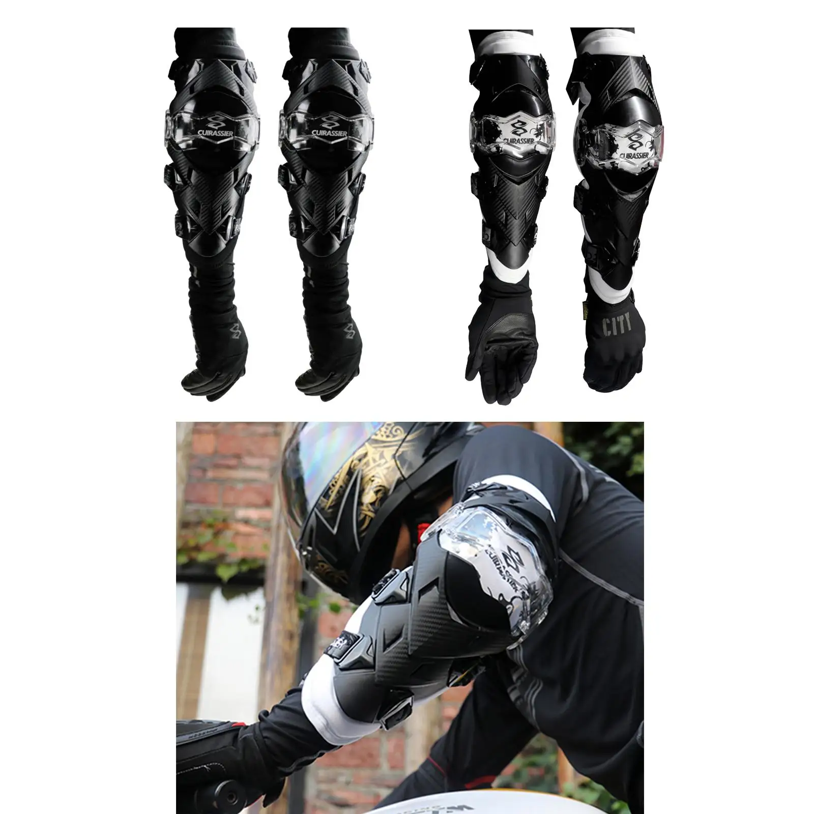 Cuirassier Motorcycle Elbow Pads   Bike Skateboard Guards Gear