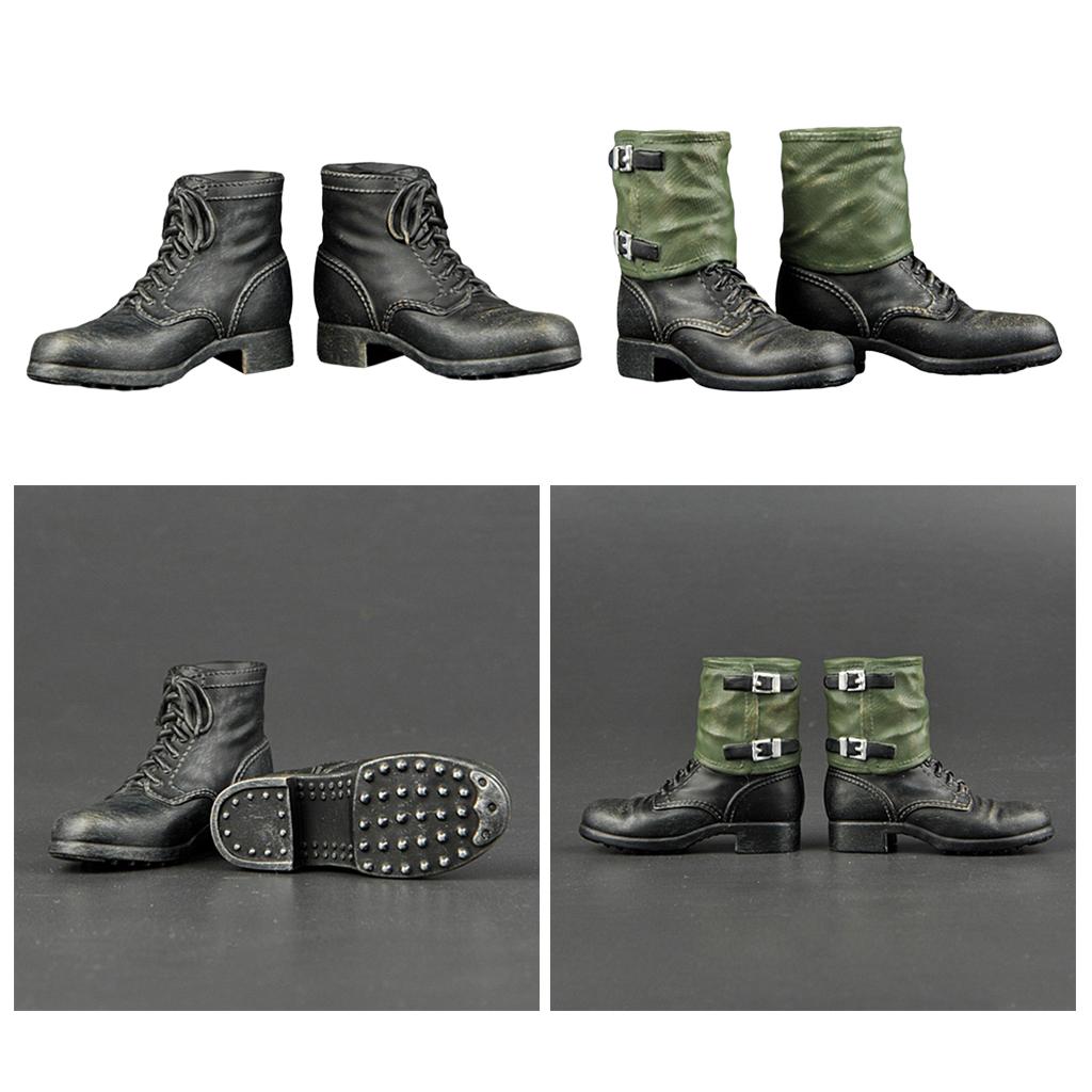 1:6 Plastic WWII German Soldier Lace Up Combat Boot Shoes for 12inch DML TC Dragon Action Figure Costume Accessory