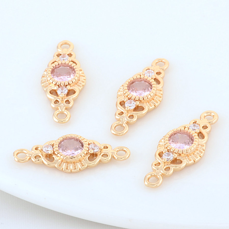 10PCS 13*19,5 MM 14K Gold Farbe Messing 2 Löcher Oval Connect Charms Anhänger Halskette Schmuck Machen liefert Diy Zubehör – Detail 8