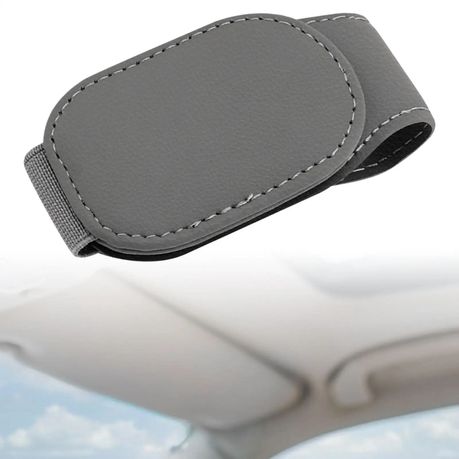 Car Sun Visor Glasses Holder Durable Magnetic Car Interior Accessories PU Leather for Cards Tickets Cash Bills Storing