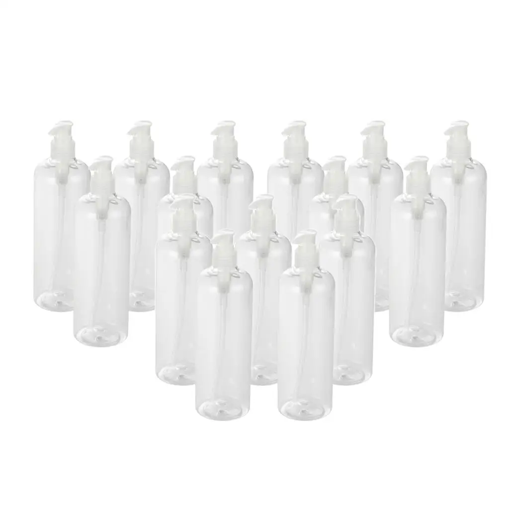 Shampoo Conditioner Pump Bottle Refillable Dispenser 500ml 15x