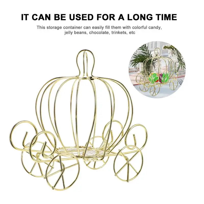 Aschenputtel Kürbiskutsche Süßigkeitenhalter Hochzeitskutsche Goldene Pralinenschachtel für Party Halloween Weihnachtsdekoration – Detail 6