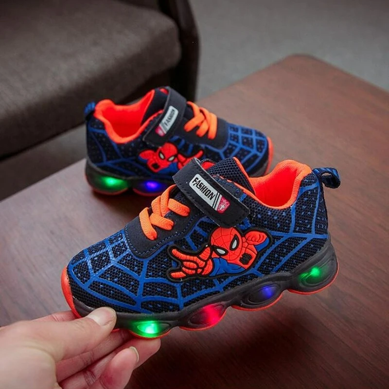 Meninas Crianças Sapatos Led Light Up Respirável Sports Running Shoes