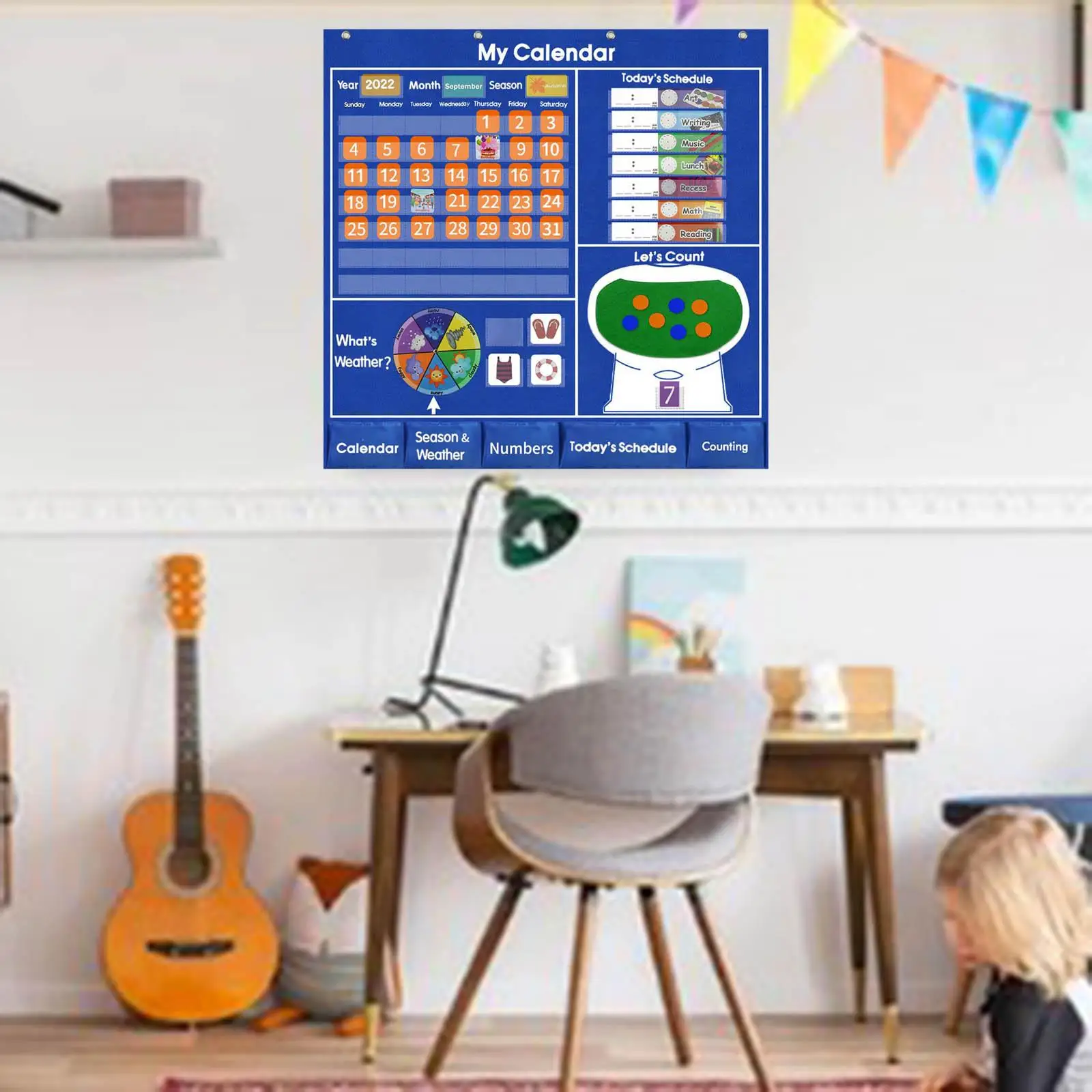 Learning Calendar and Weather  Chart Classroom Calendar Supplies Daily Activities Mathematics for Children  Kids Toddlers