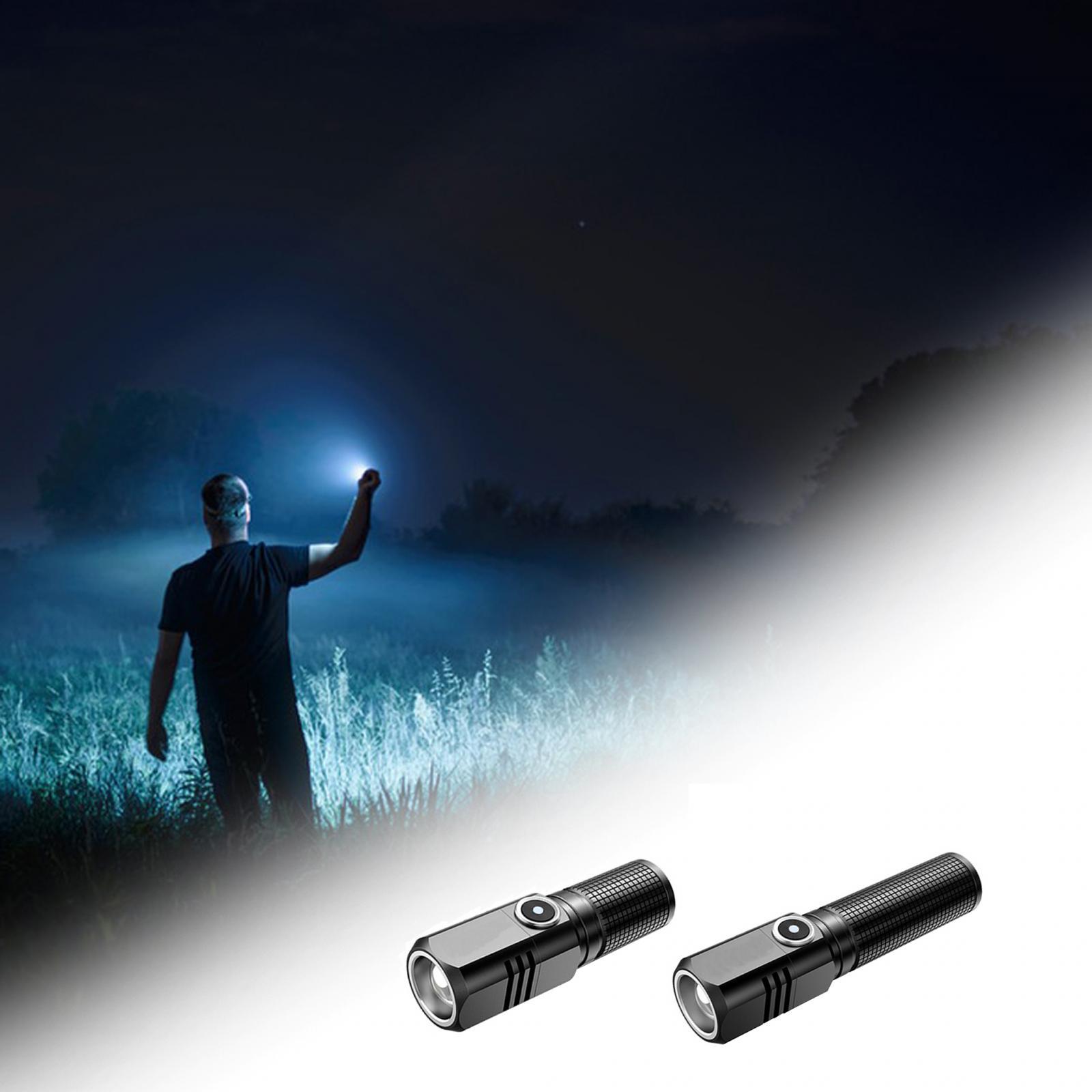 LED Flashlight USB LED Torch Mini Flashlight for Camping Car Garage Climbing