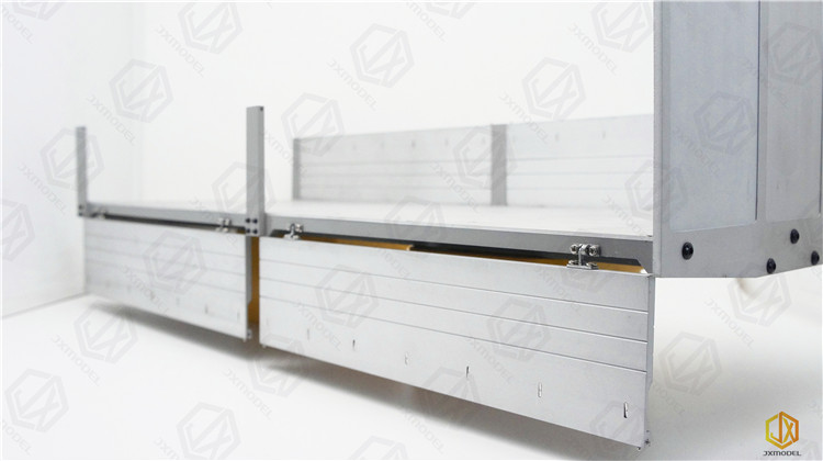 CNC Aluminium Legierung KIT Ausgebrannte Wagen Körper Fracht Box 1/14 Für Tamiya RC Lkw Anhänger Kipper Für Scania MAN F2000 Auto Diy Teile – Detail 12