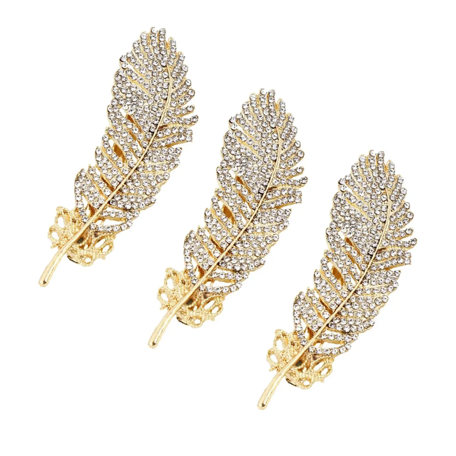 3 Pieces Luxury Hair Clips Metal Sparkling Hairpin Headdress jewelry for party Wedding gifts
