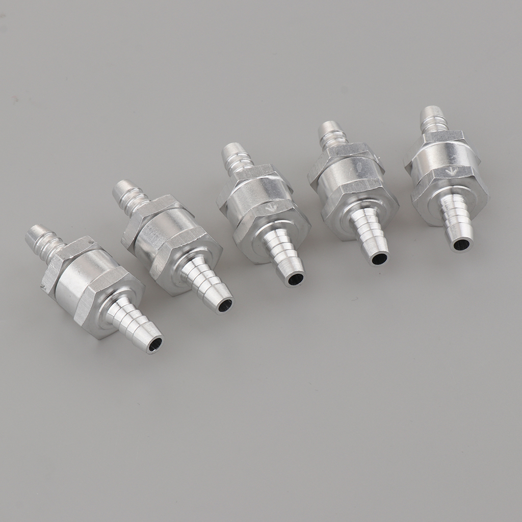 5 Pieces 8mm Way Fuel Petrol Oil Non Return Check Alloy