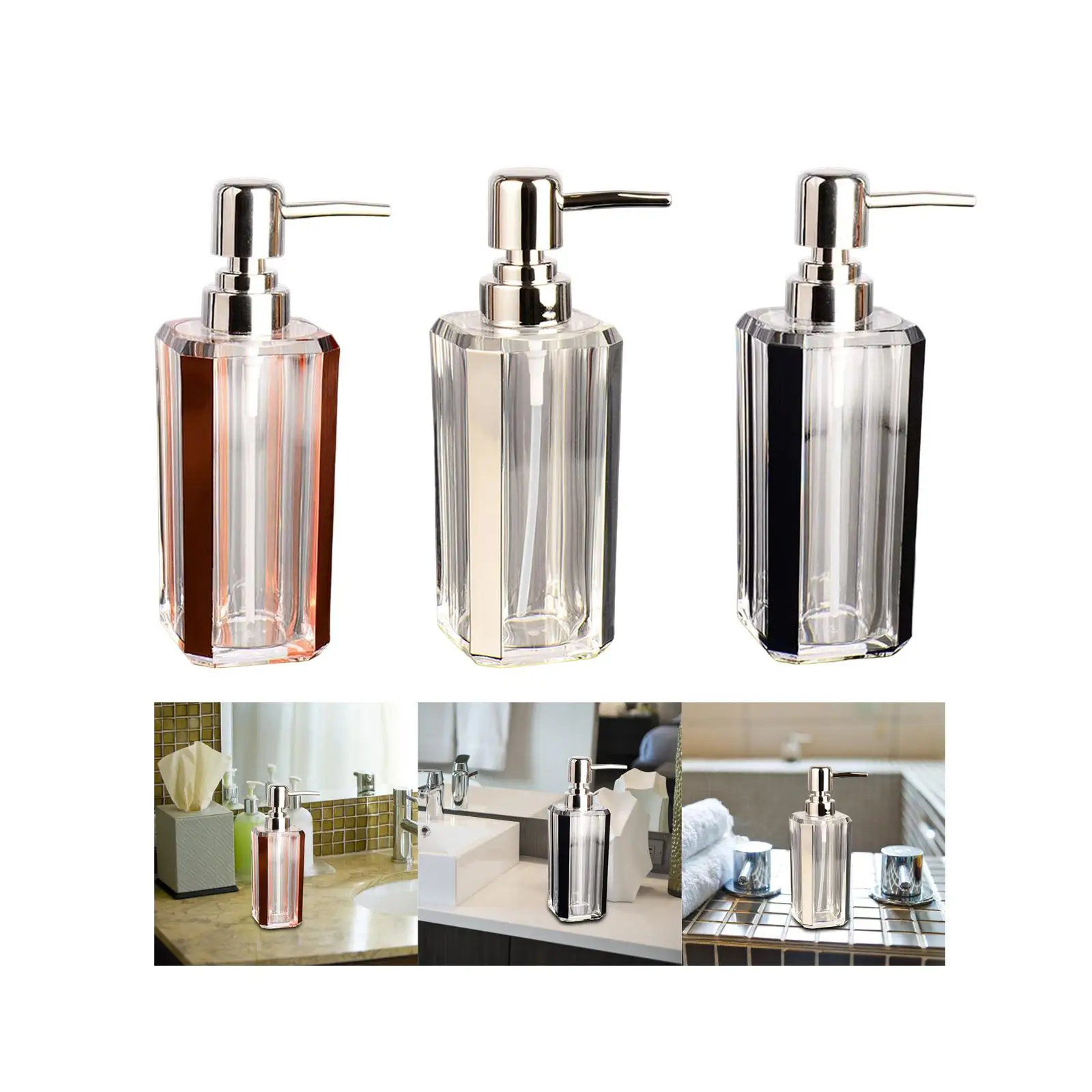 Soap Dispenser Empty Portable 6oz Bathroom Lotion Dispensers Shower Containers Pump Bottles for Bar Cafe Home Countertop Lotion