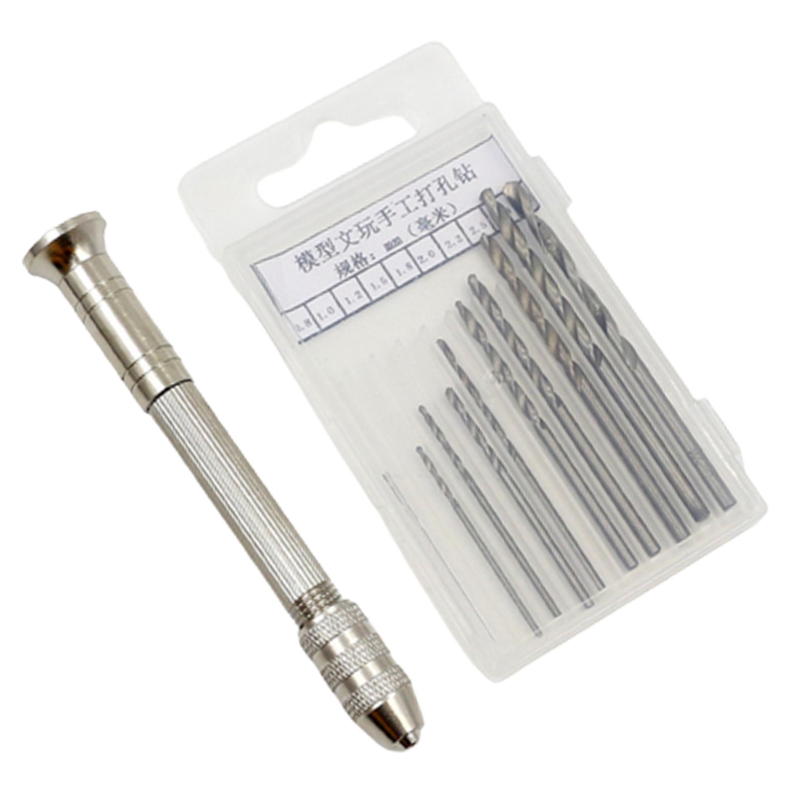 Pin Vise Hand Drill Bits 0.5-3.0mm Mini Twist Drill Bits Set for Model Making Tipped Bead