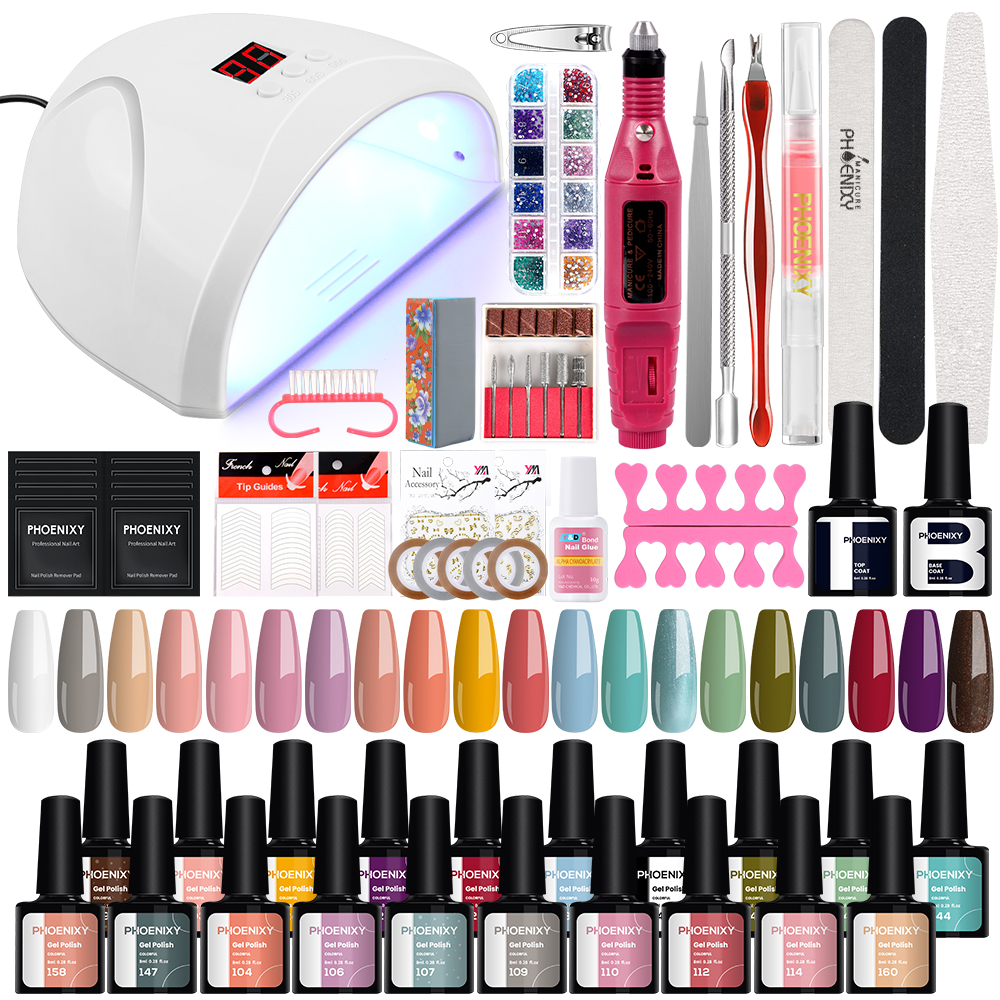 Best of Nail Set Gel Nail Polish Set With UV LED Lamp Dryer Semi Permanent Gel Varnish Set Professional Nail Art Tools Kit Manicure Set Reviews & Tips