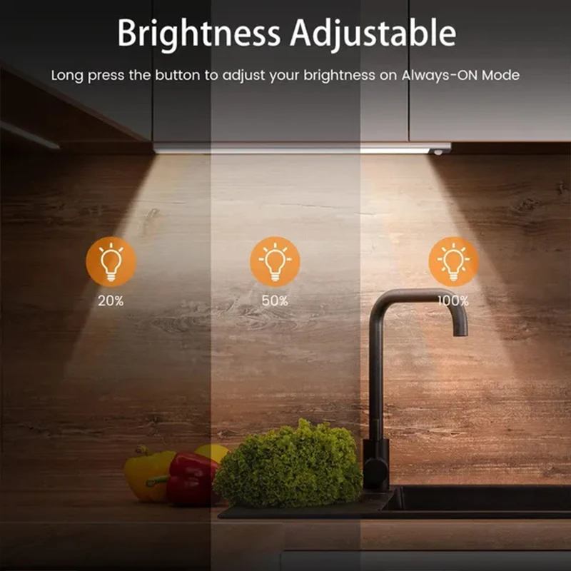 Under Cabinet Lights,USB Rechargeable Kitchen Cupboard Night Light,Battery Operated Counter Closet Lighting,Motion Detector
