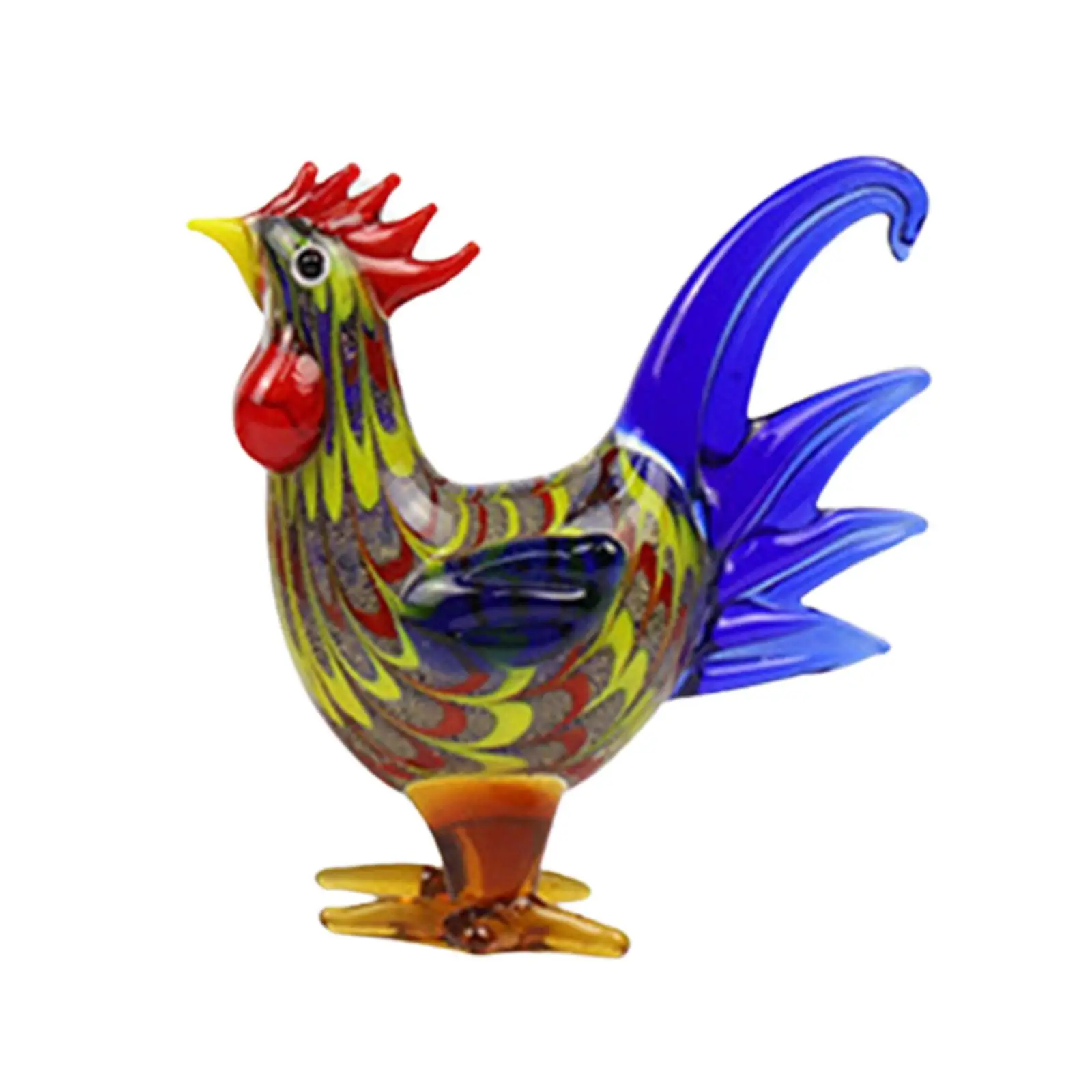 Glass Blown Chicken Wide Applications Art Craft Handmade Hand Painted Simulation