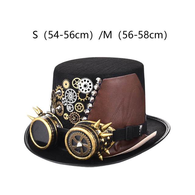 Cappello STEAMPUNK a Cilindro Nero stile Deluxe Vittoriano con Occhiali  generico, Cosplay, Accessori e gadgets cosplay