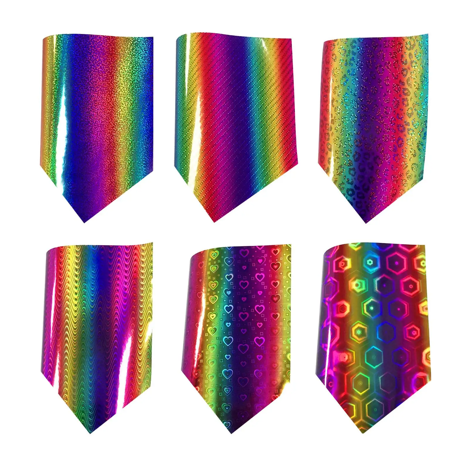 Holographic Heat Transfer Vinyl 12 x 12 inch Decorative Vinyl Htv for T Shirts DIY Clothes and Other Fabric Bags Decoration