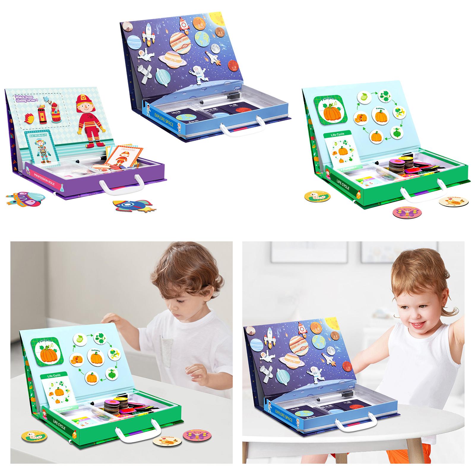 Magnetic Board Puzzle Games Promoting Hand Eye Coordination Chalkboard Kids Magnetic Jigsaw Puzzles Box for Boys Girls