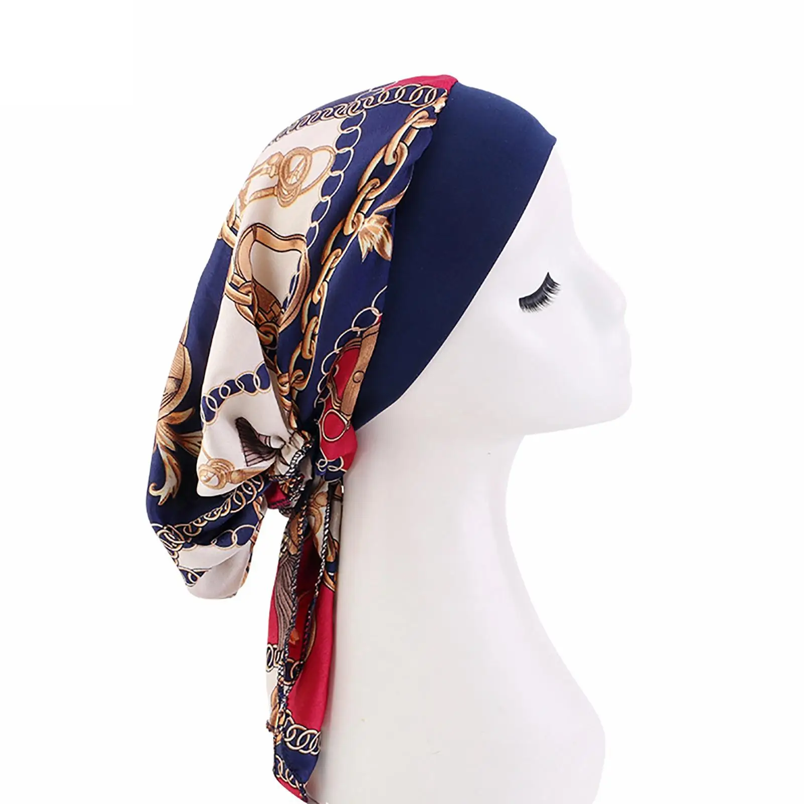 Multifunction Women Hat Printed Headscarf Soft  Loss Cancer Chemo Women