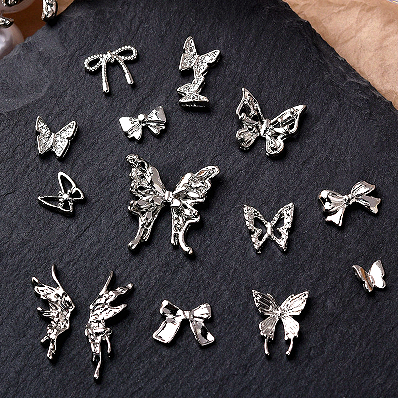 Best of 20PCS Silver Alloy Butterfly Nail Art Bow Charms Accessories Parts For Manicure Doecr Retro Nails Decoration Design Supplies Cy Reviews & Tips