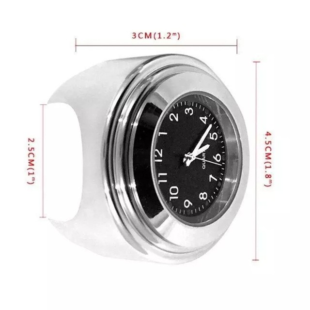 Orologio E Termometro Per Manubrio Moto | Universale 7/8'' - Impermeabile IP65, Cromato - Foto 2