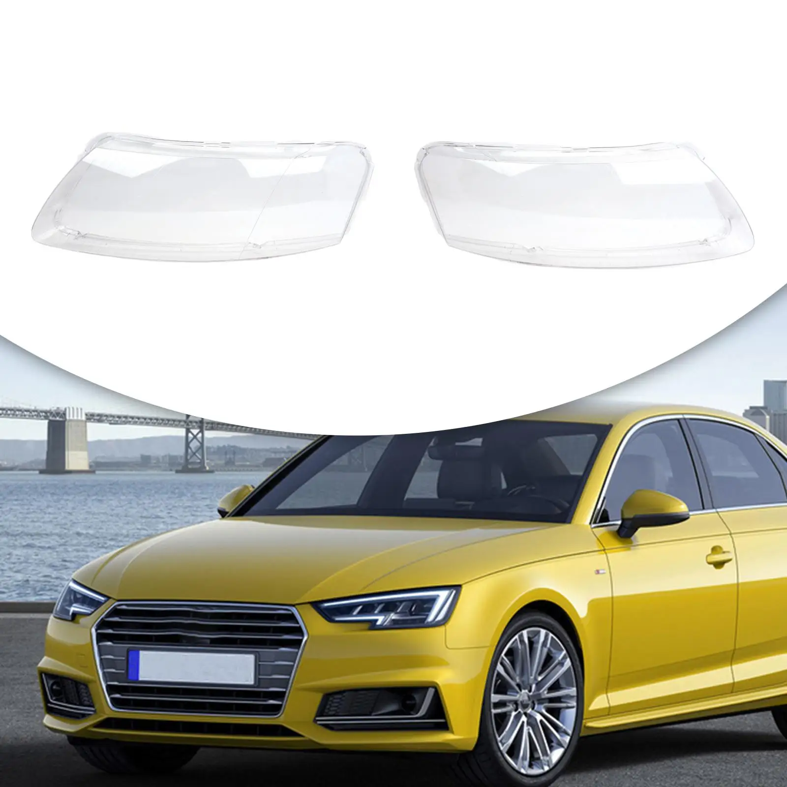 Clear Headlight Lens Lampshade Cover Durable for Audi A6 C6