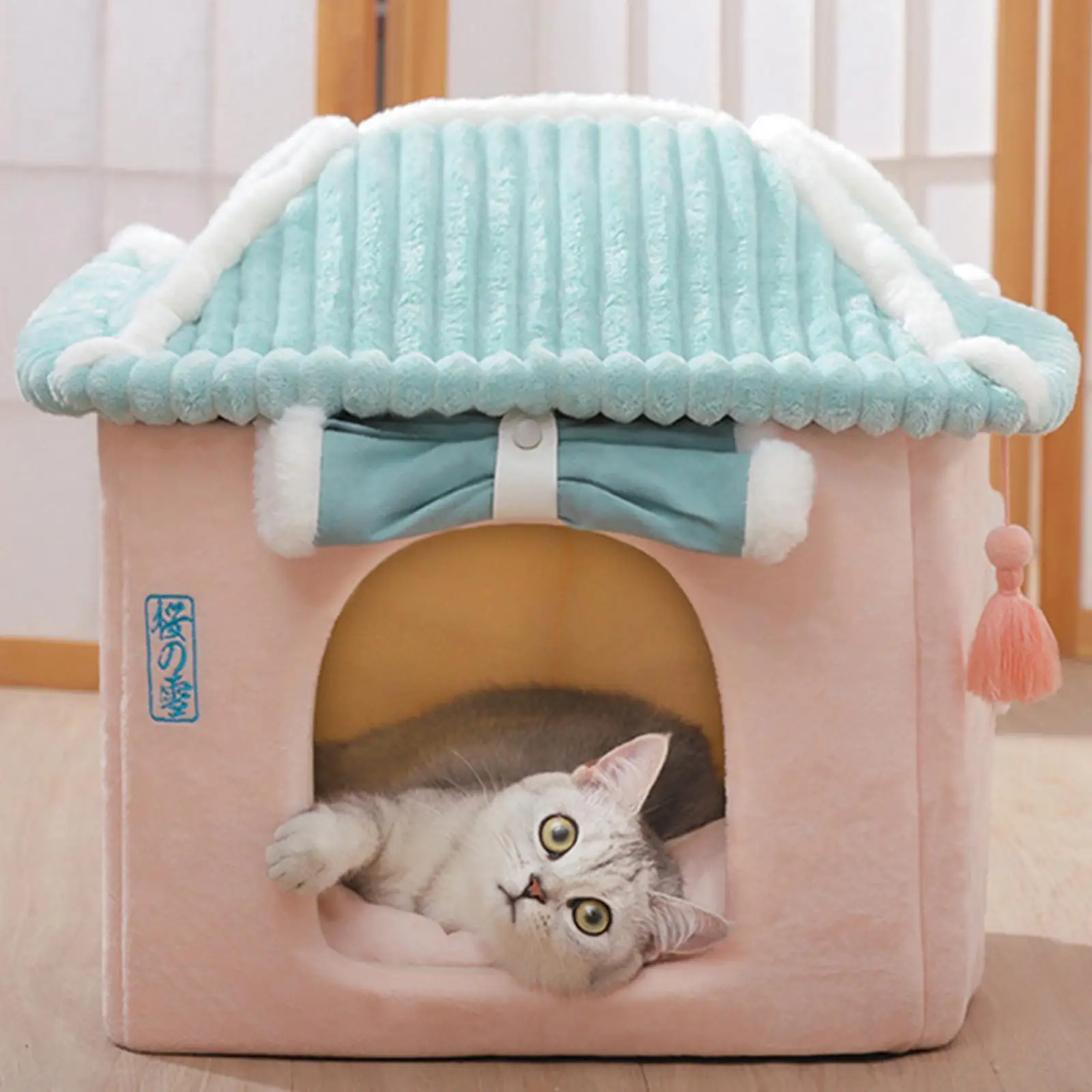 Japanese Style Cat Nest House Dog Hut Cute Kitten Puppy Warming Pets Supplies Pet Sleeping Bed Cushion for Guinea Pig Rabbits