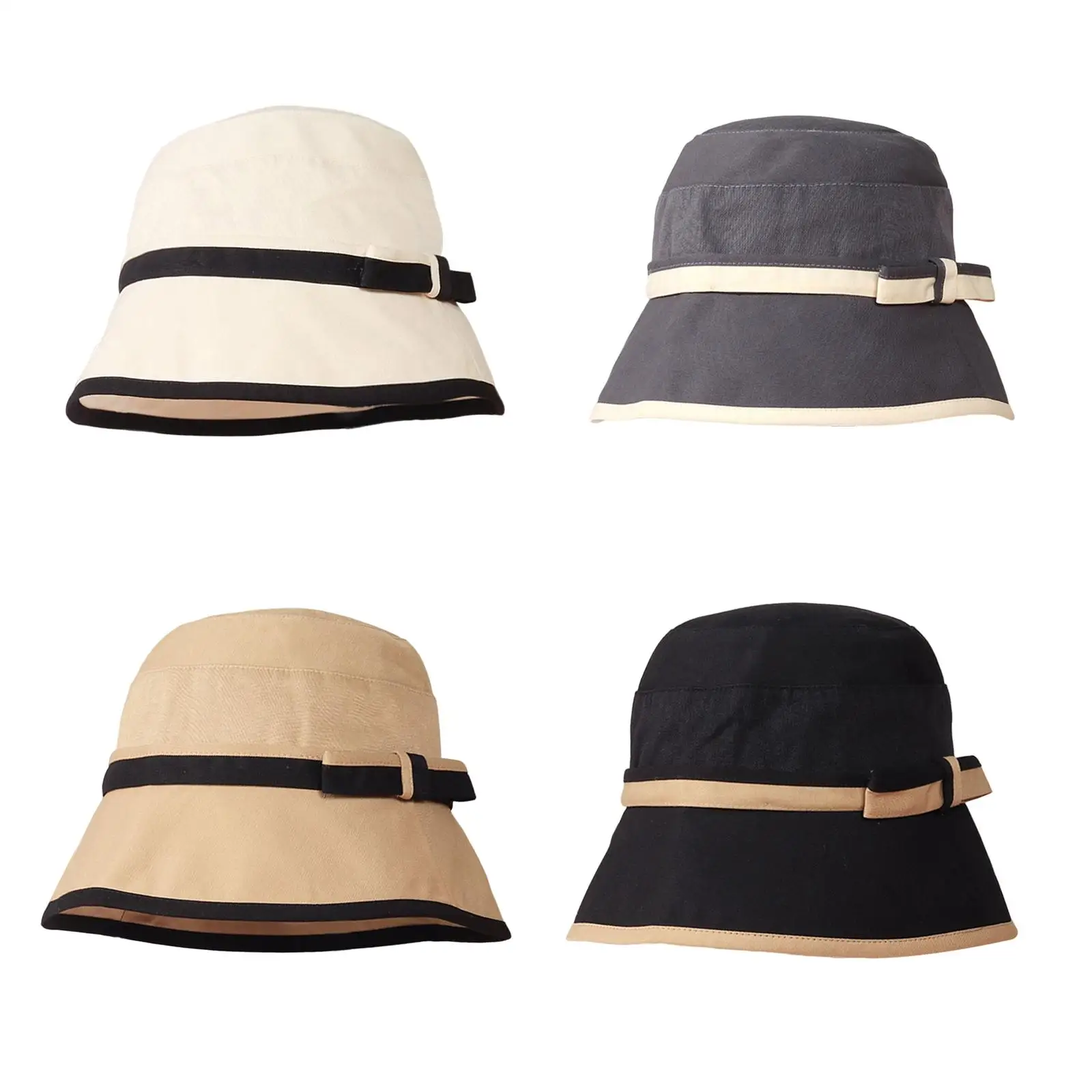 Women Bucket Hat Ladies Cotton Sun Protective Hat for Outdoor Hiking