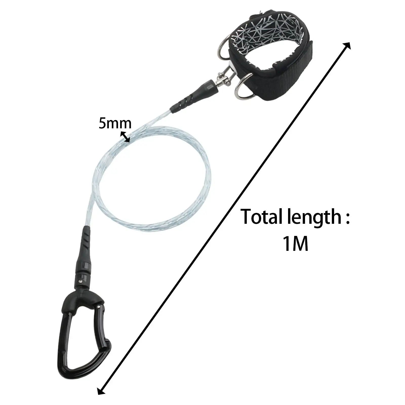 Freediving Lanyard Security Leash Safety Rope Scuba Diving Lanyard for Underwater Sports