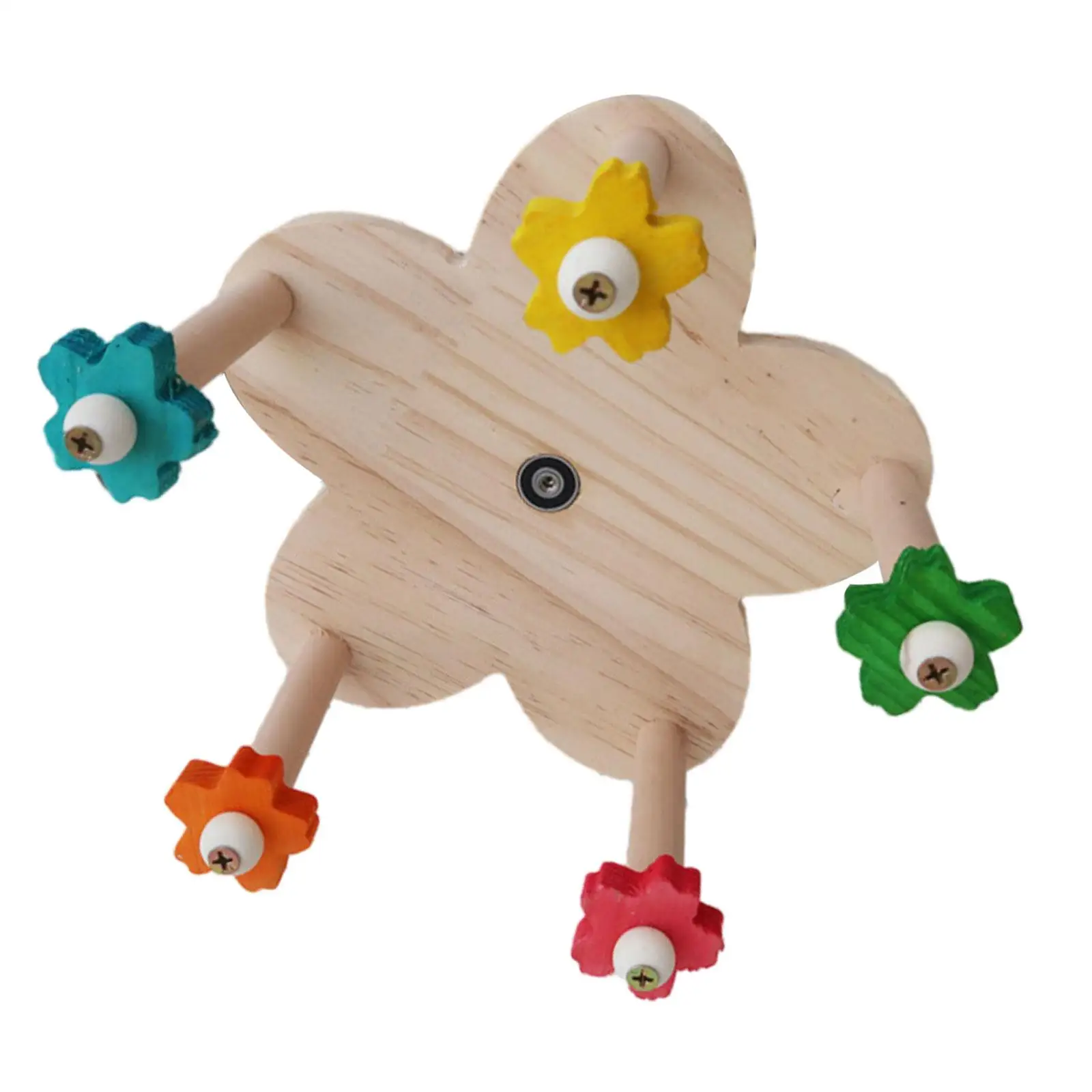 Parrot Perch Wheel Toy Platform Durable Wooden Rotating Perches Toys for Macaws Conures Cockatiels Budgies Parakeet Parrot