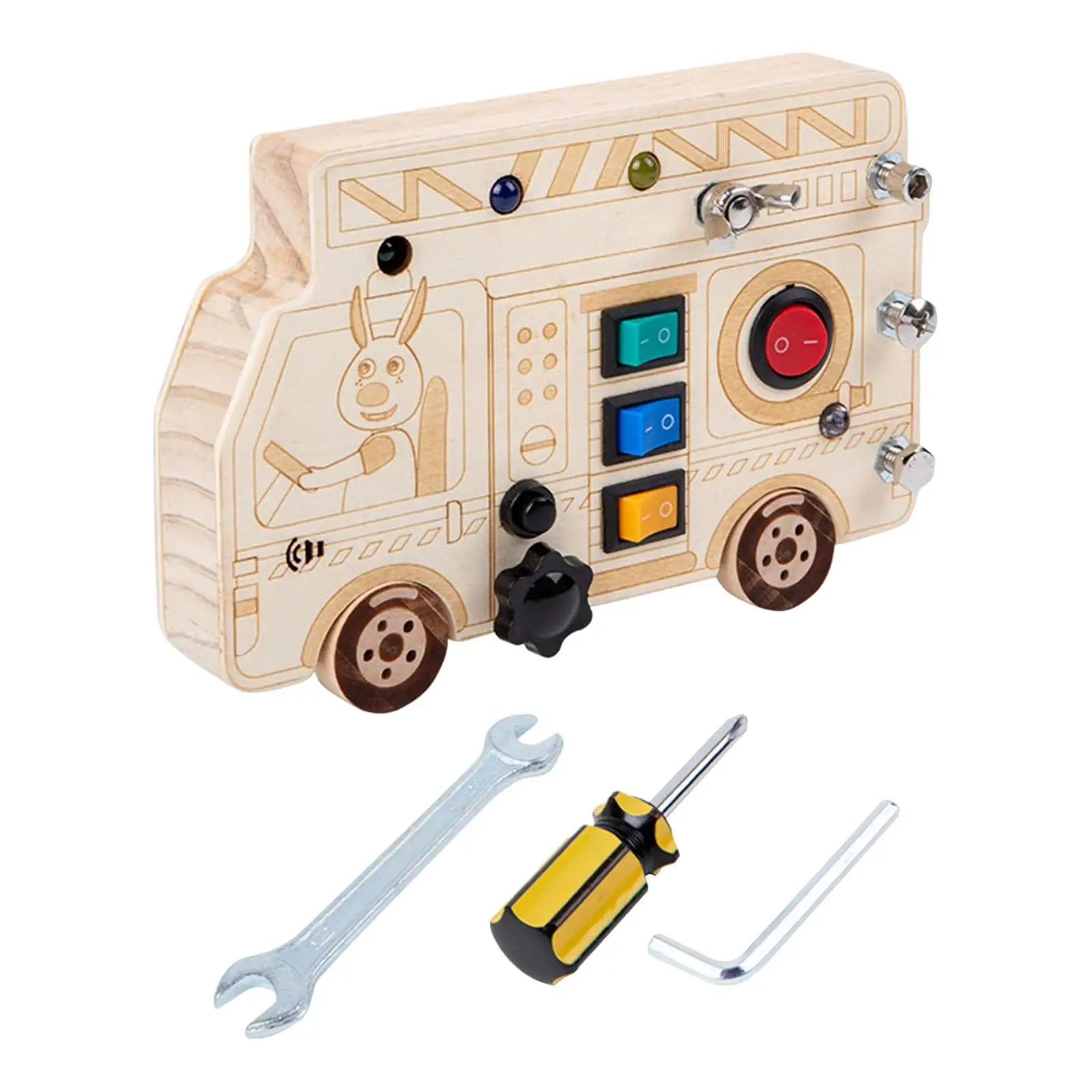 Wooden Sensory Board Toy Learning Activities Development Toys with Tools Gifts for Kindergarten Preschool Nursery Girls Boys